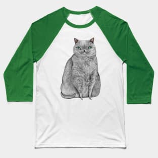 Grey Cat Baseball T-Shirt